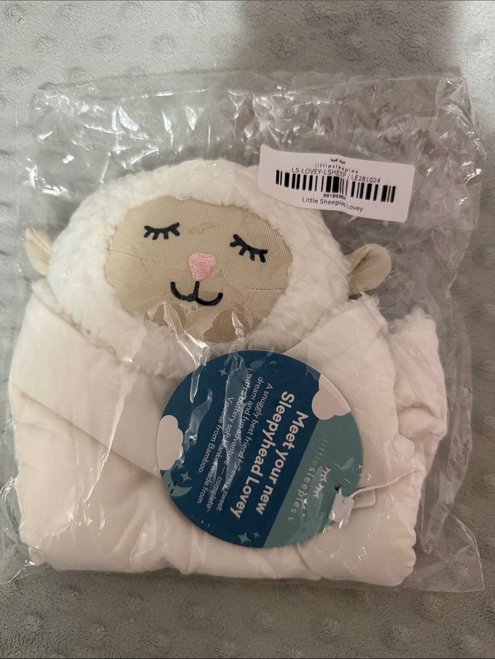 Little Sleepies Cream & Beige Sheep Lovey Plush